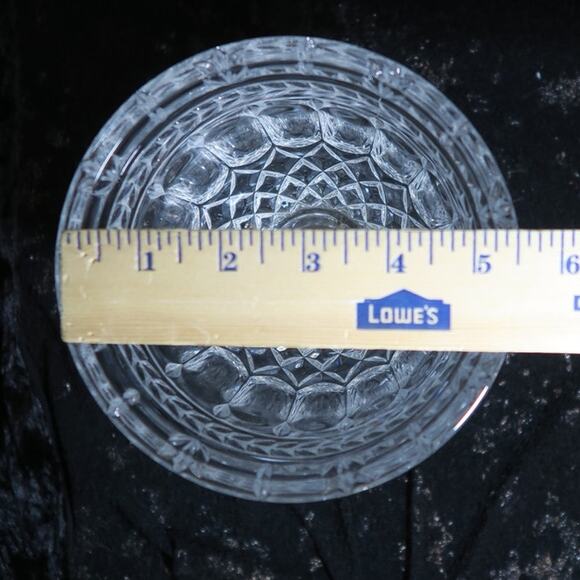 Crystal Candy Dish Pedestal heavy clear cut good condition NO lid ASTORIA - Picture 7 of 7